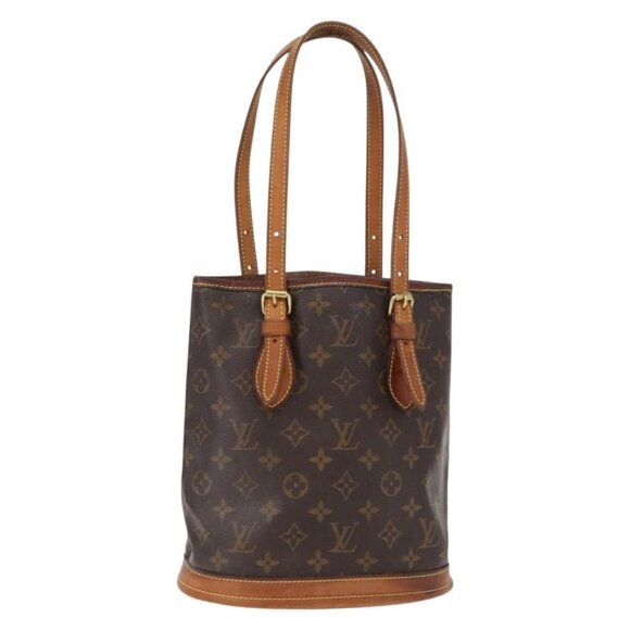 Authentic LOUIS VUITTON Monogram Bucket PM Shoulder Bag M42238 LV